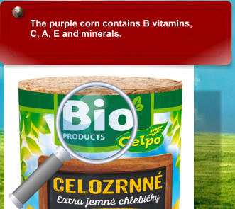 The purple corn contains B vitamins,  C, A, E and minerals.